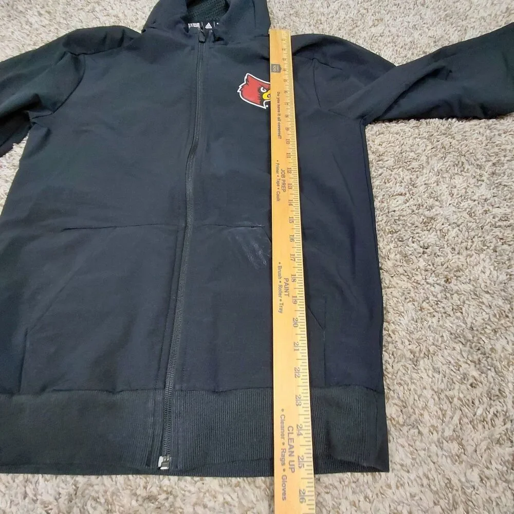 Adidas Louisville Cardinals Performance Jacket Mens Small Black Full Zip Hooded
